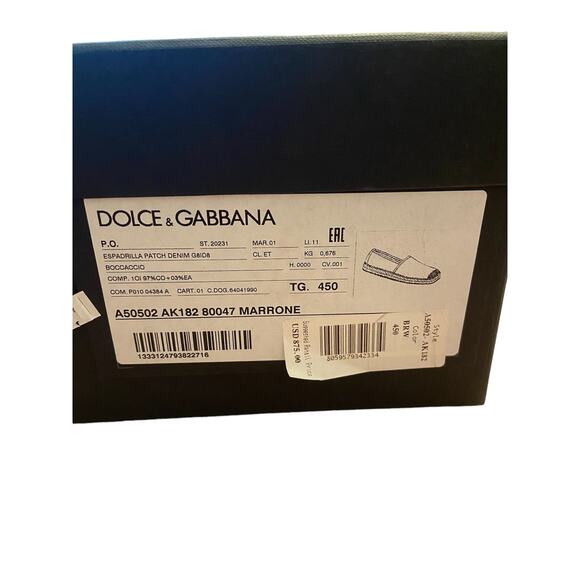 DOLCE & GABBANA Mens Luxury Espadrilles Flats Slip On Denim Logo Size 45/ US 12 main image 14